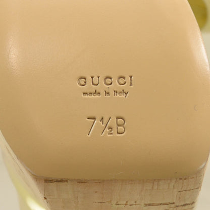 Gucci Patent Cork Slingback Heels 7.5B Gold 6 of 6