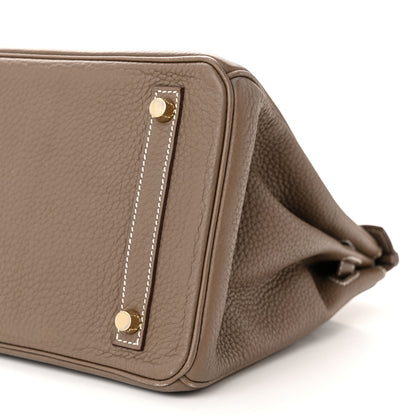 Hermes Taurillon Clemence Birkin 30 Etoupe 10 of 13