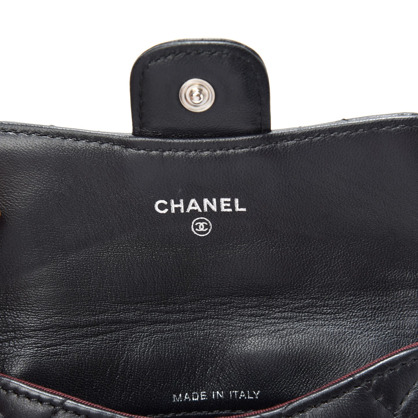 Lambskin Quilted Coin Purse Black
