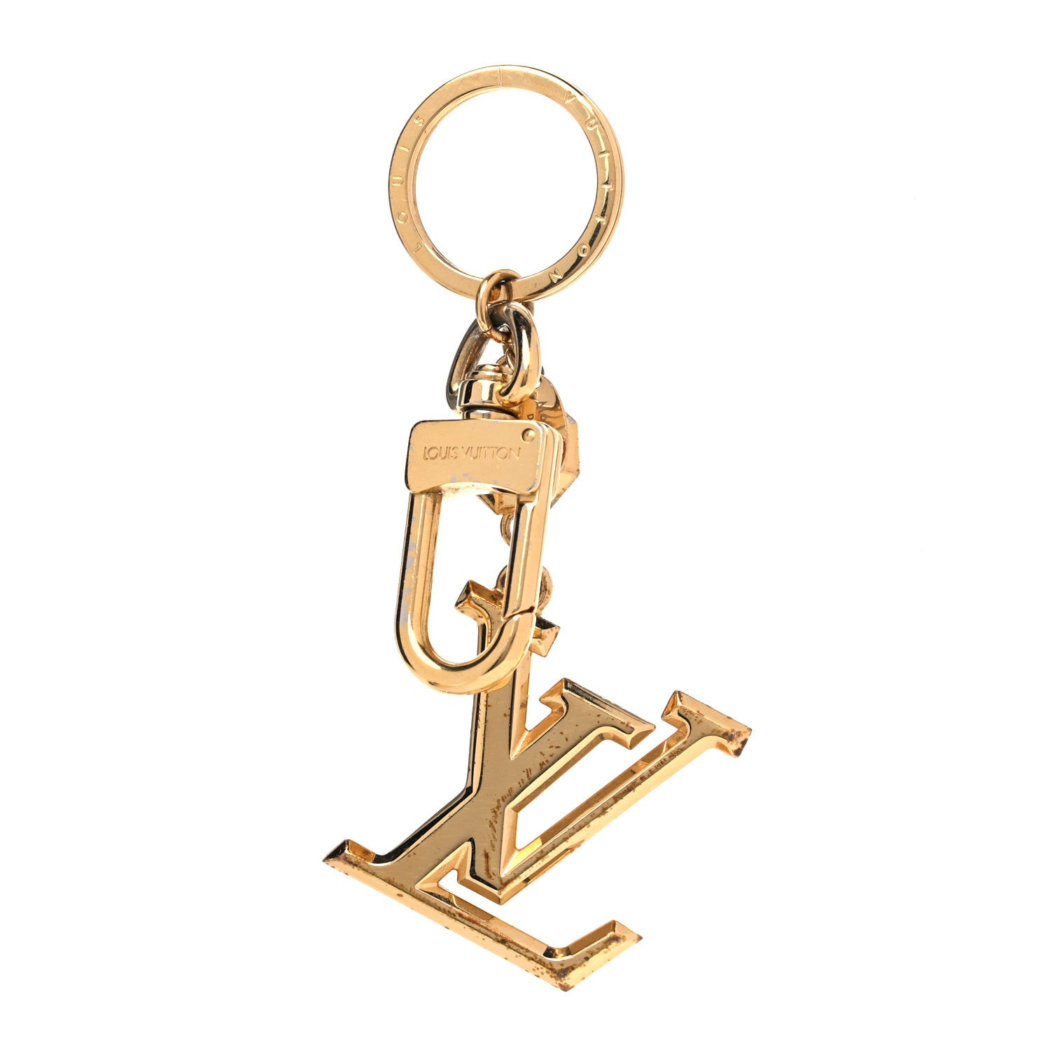 Louis Vuitton LV Facettes Bag Charm Key Holder Gold 1 of 6