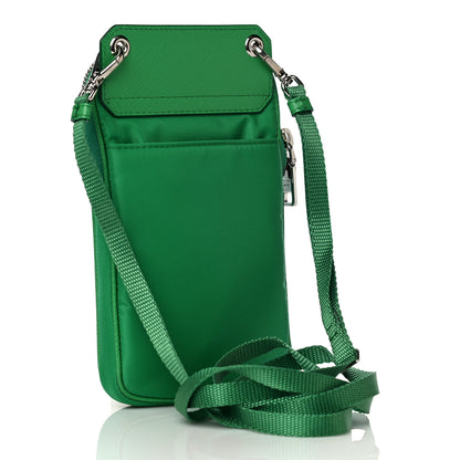 Prada Tessuto Nylon Phone Case Crossbody Bag Menta 2 of 9