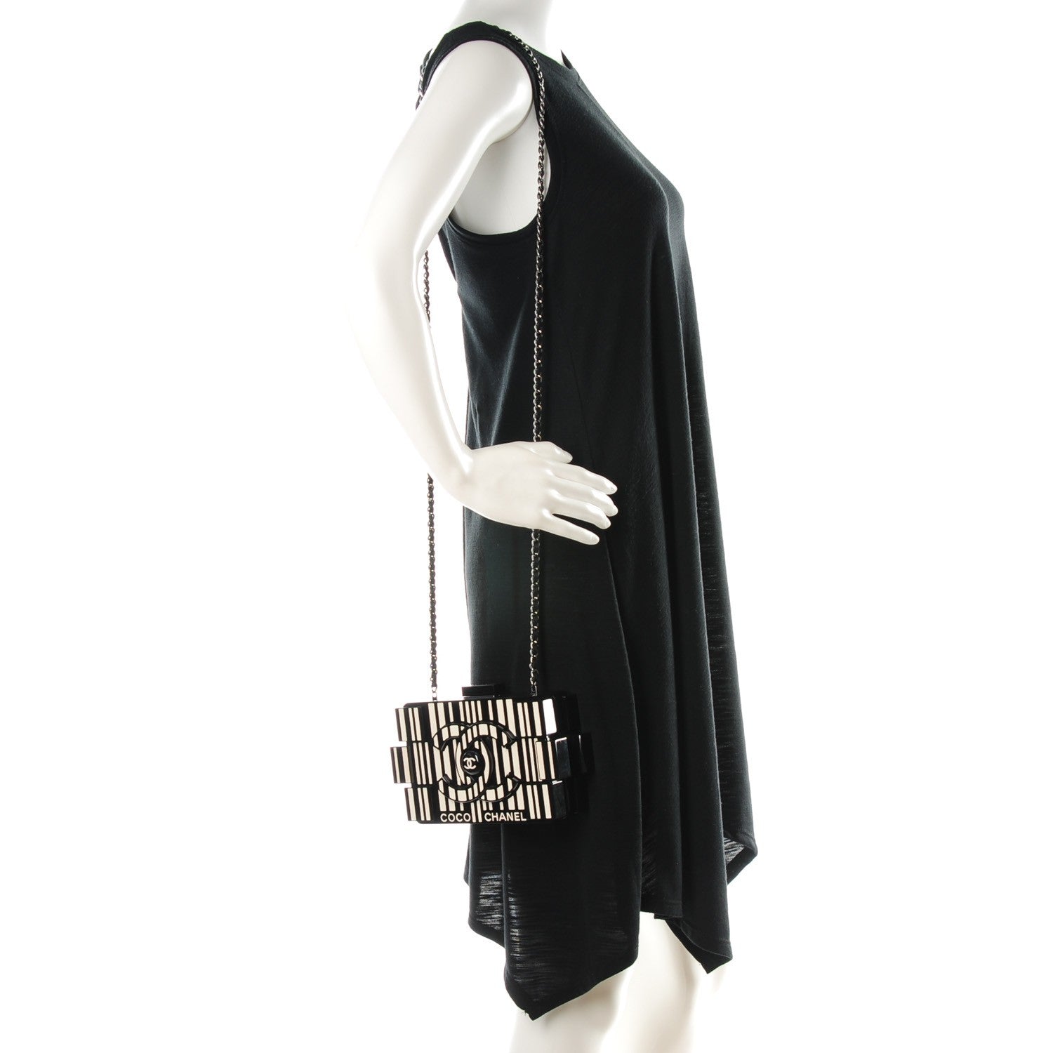 Chanel Plexiglass Barcode Boy Brick Lego Clutch Black 2 of 7