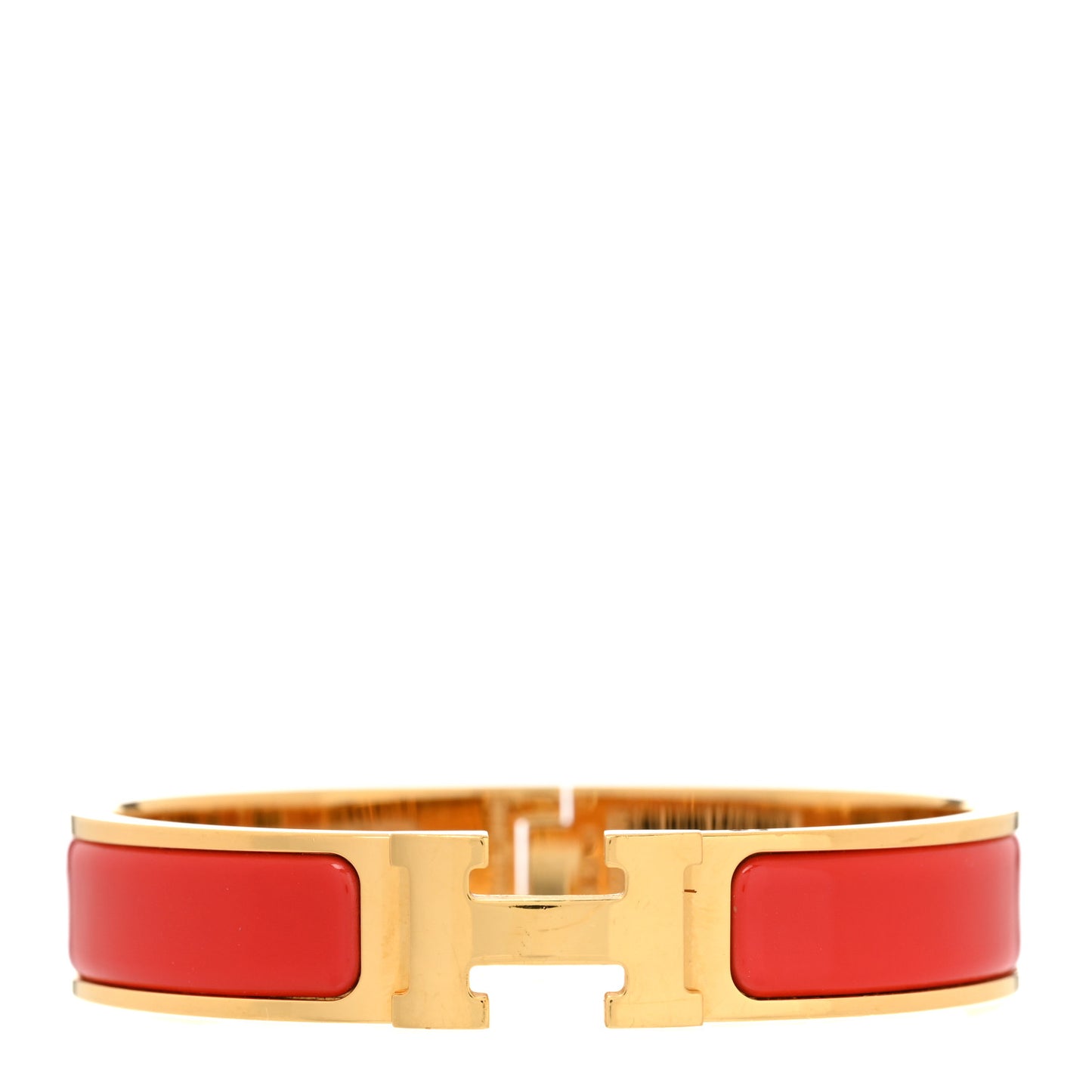 Enamel Narrow Clic Clac H Bracelet PM Rouge Bandana