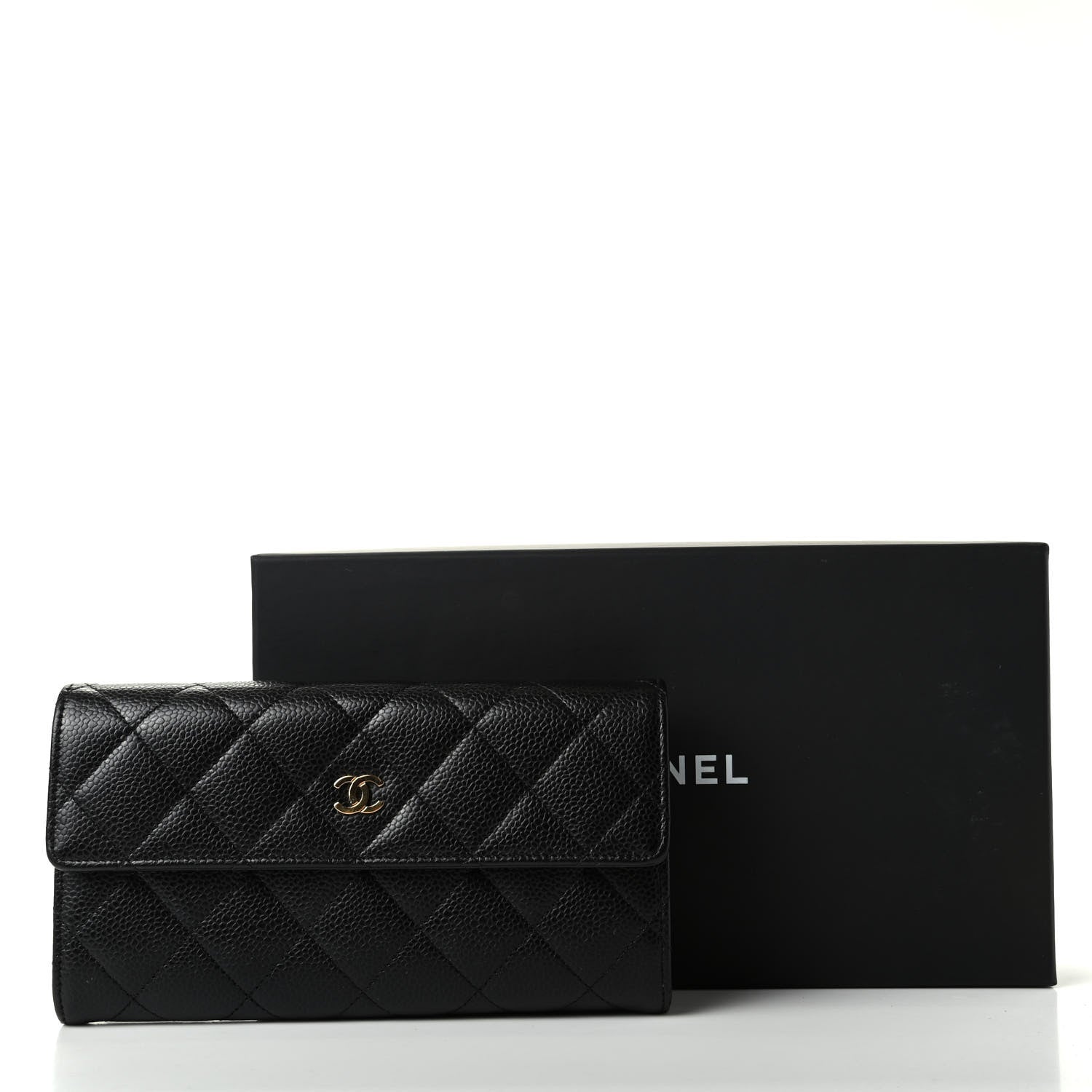 Chanel Caviar Quilted Large Gusset Flap Wallet Black 7 of 7