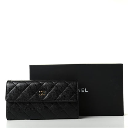 Chanel Caviar Quilted Large Gusset Flap Wallet Black 7 of 7