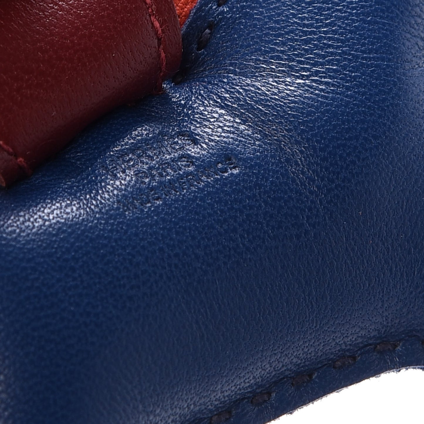 Milo Lambskin Grigri Rodeo Bag Charm PM Bleu De Malte Rouge H Orange Poppy