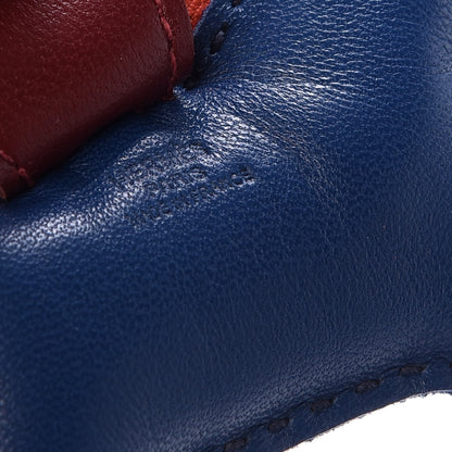 Hermes Milo Lambskin Grigri Rodeo Bag Charm PM Bleu De Malte Rouge H Orange Poppy 3 of 4