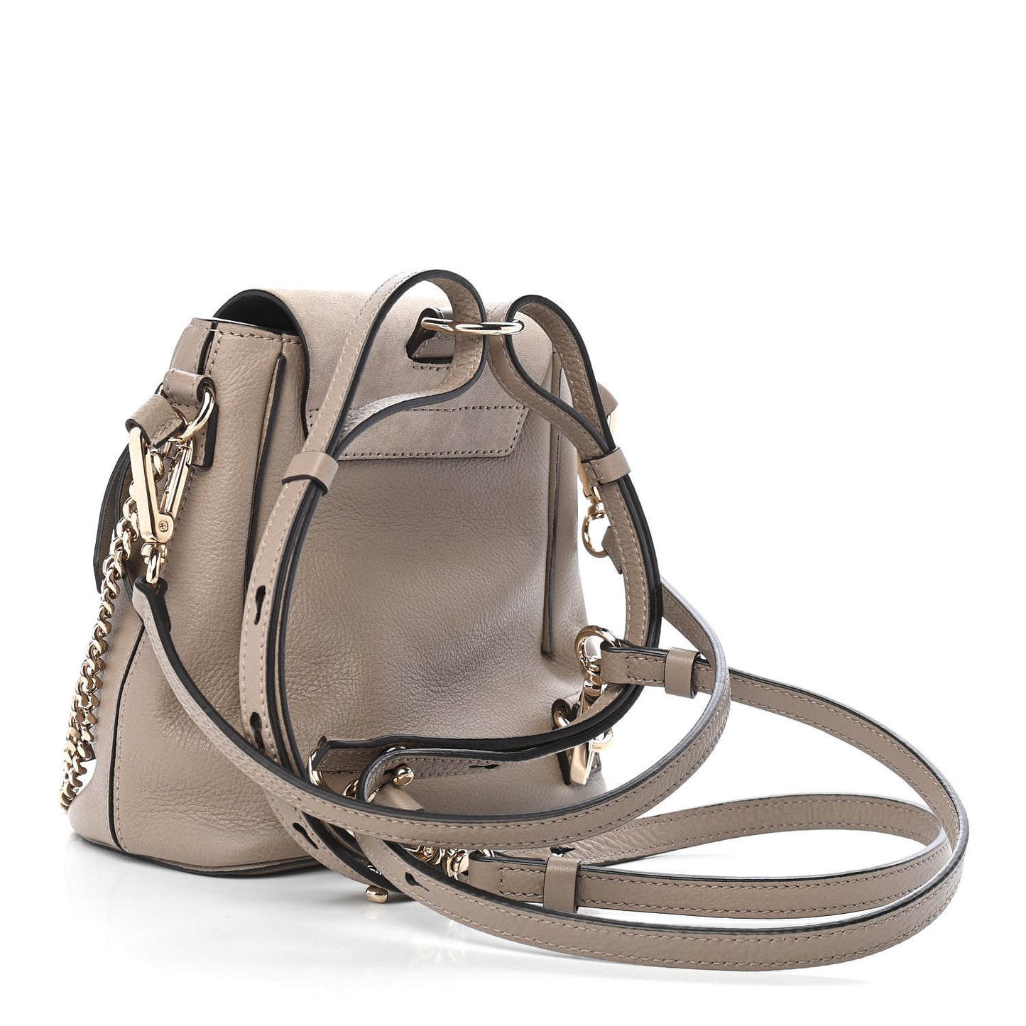 Suede Calfskin Mini Faye Backpack Motty Grey