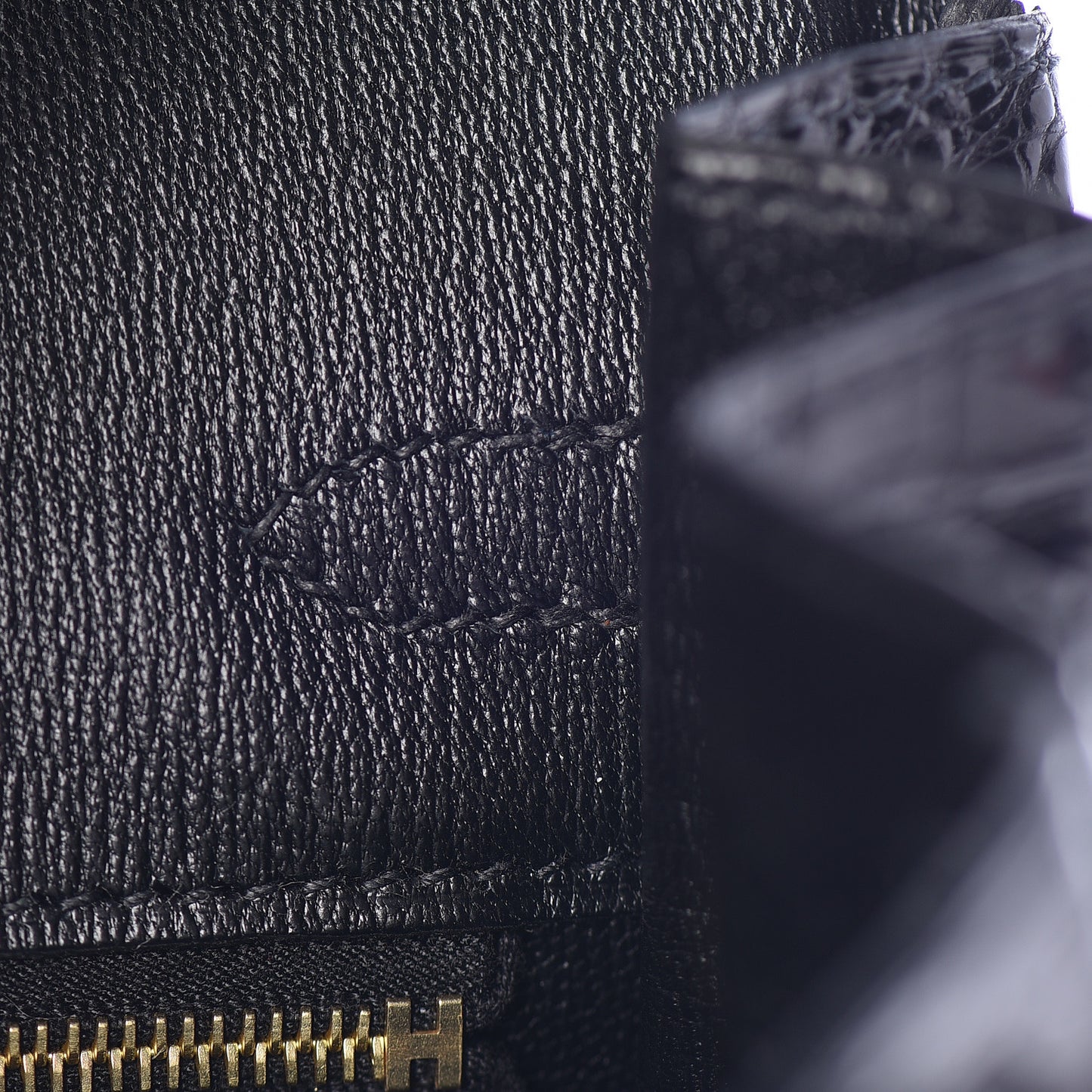 Shiny Porosus Crocodile Birkin 25 Black