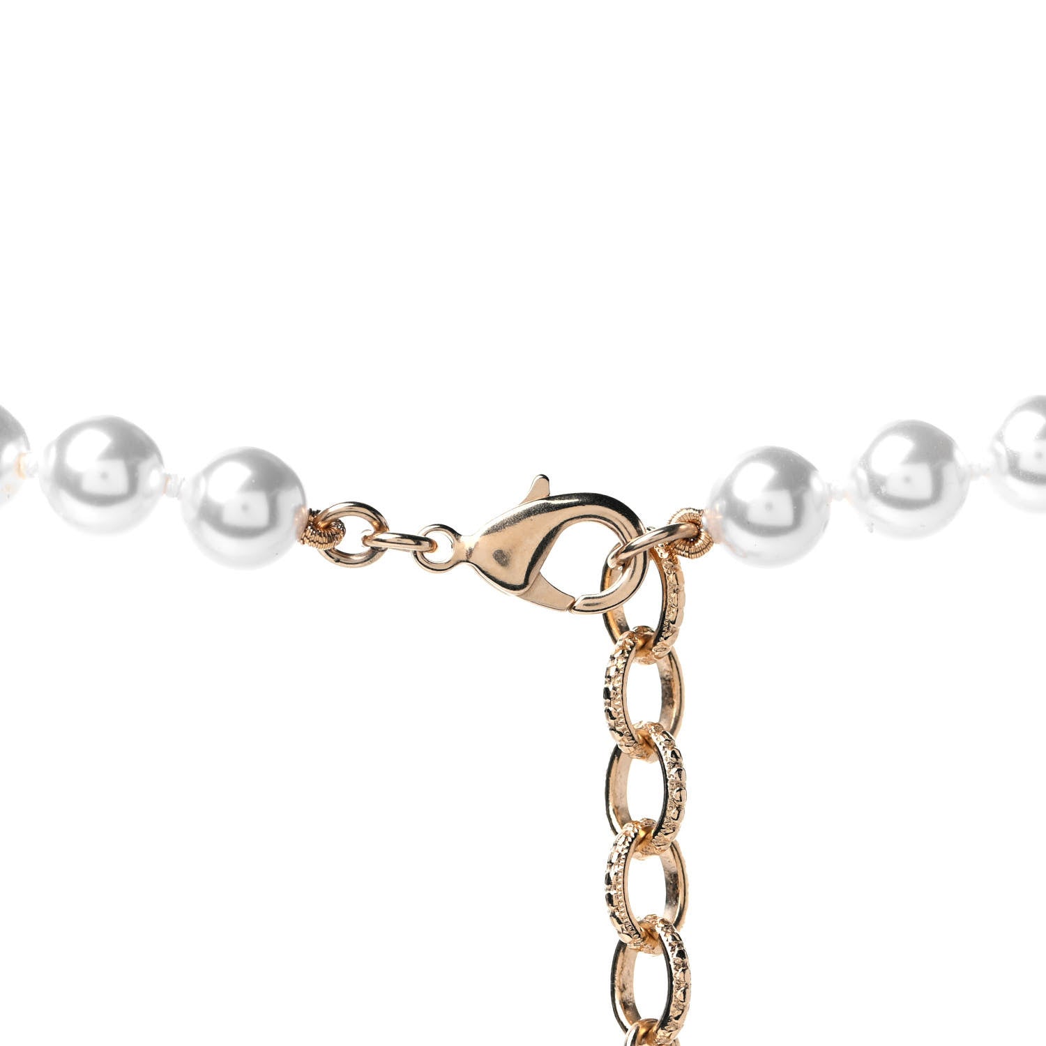 Chanel Crystal Pearl CC Long Multistrand Necklace Gold 3 of 4