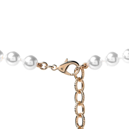 Chanel Crystal Pearl CC Long Multistrand Necklace Gold 3 of 4