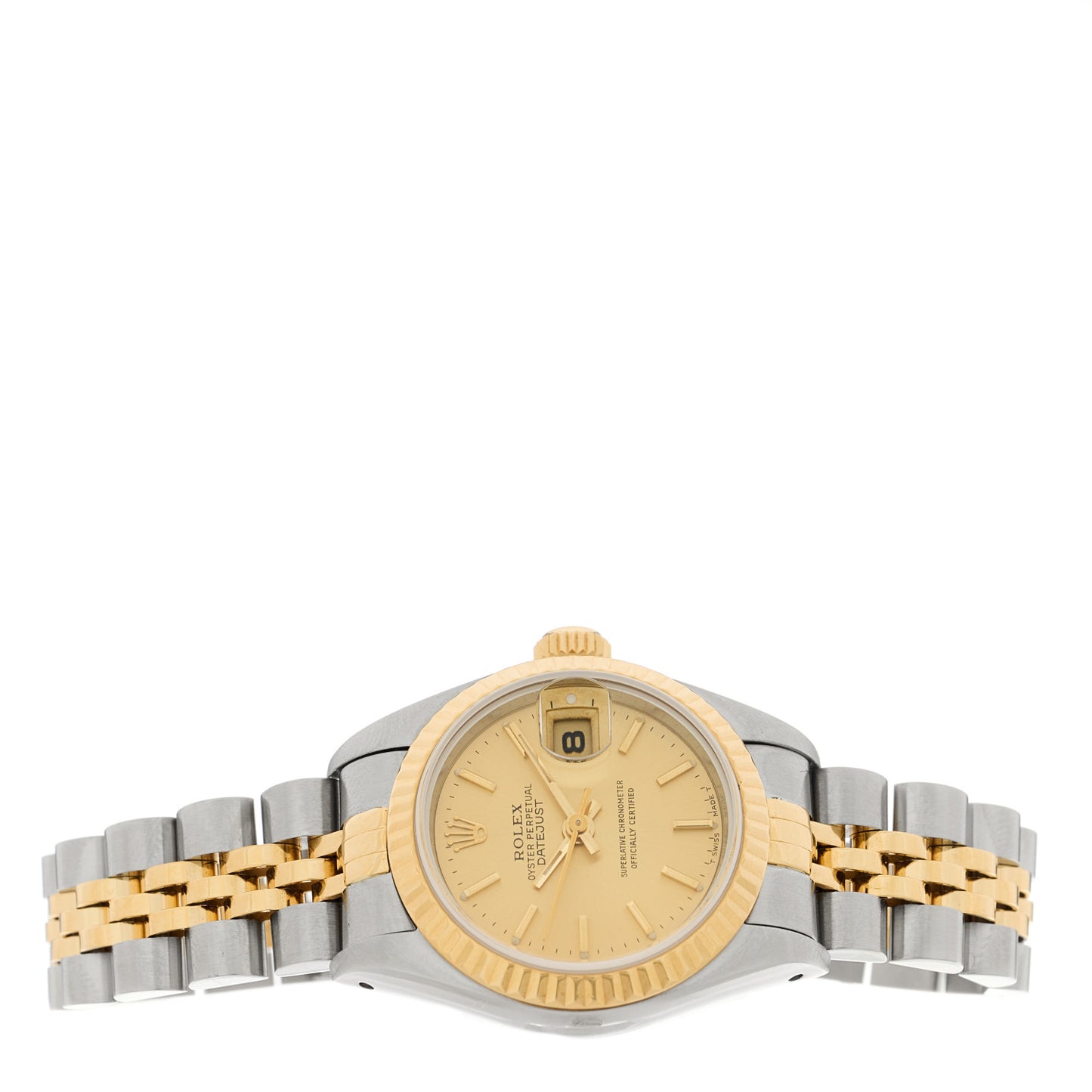 Stainless Steel 18K Yellow Gold 26mm Oyster Perpetual Datejust Watch Champagne 69173