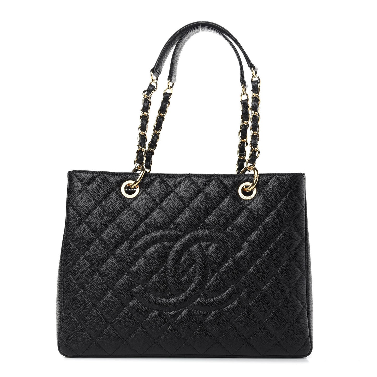 Caviar Quilted Grand Shopping Tote GST Black