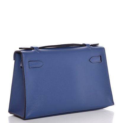 Hermes Swift Kelly Pochette Clutch Bleu Brighton 4 of 27