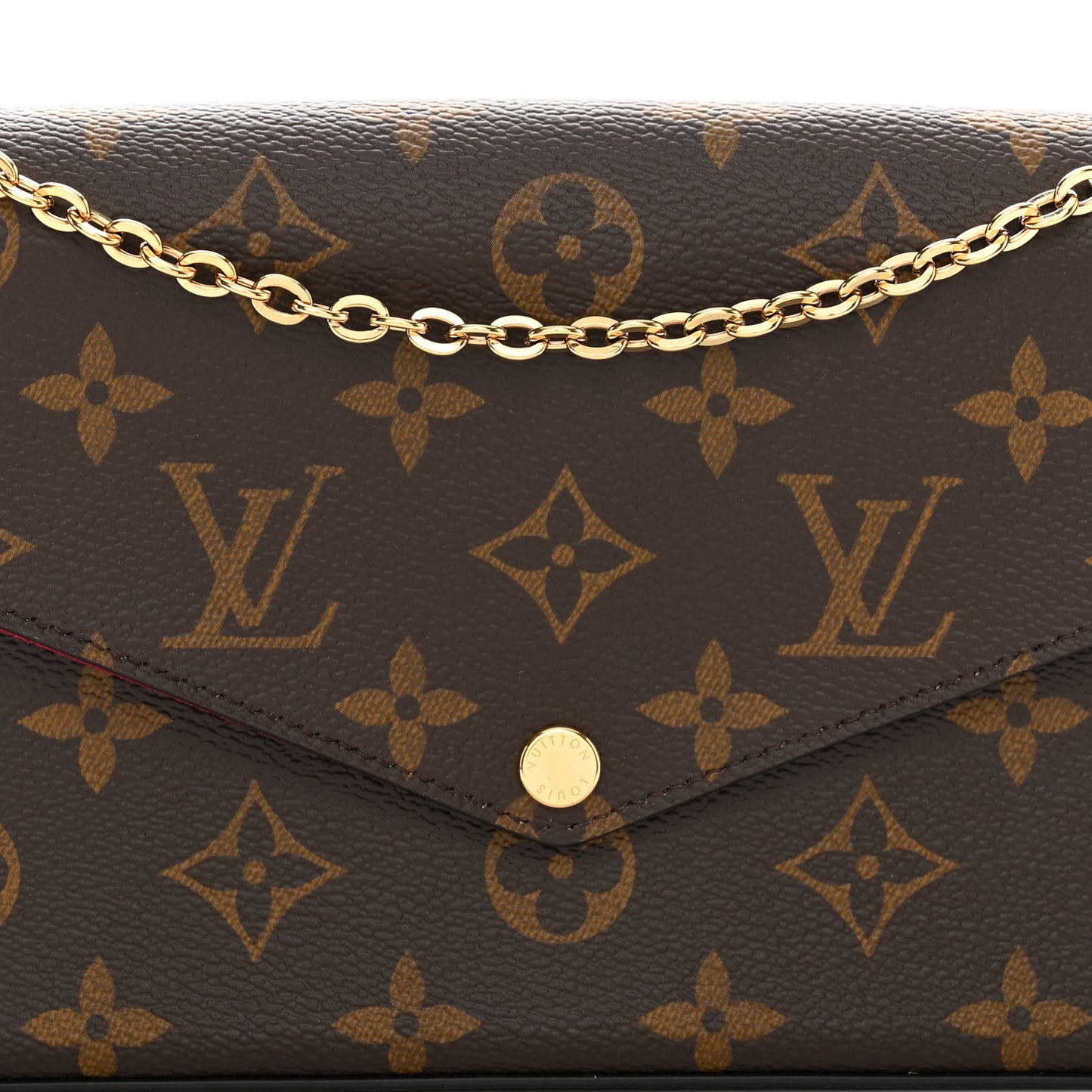 Monogram Pochette Felicie Chain Wallet Fuchsia