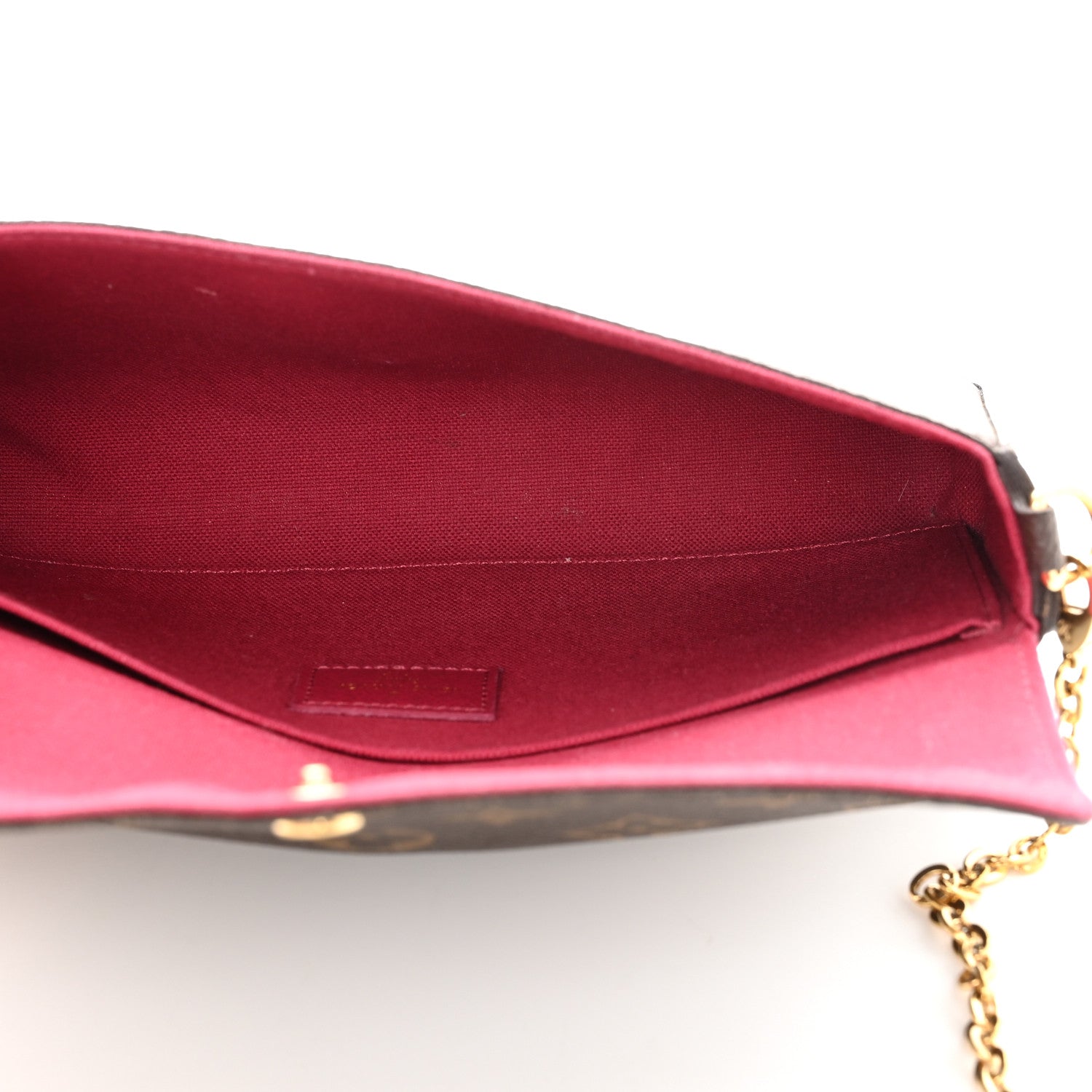 Louis Vuitton Monogram Pochette Felicie Chain Wallet Fuchsia 6 of 10