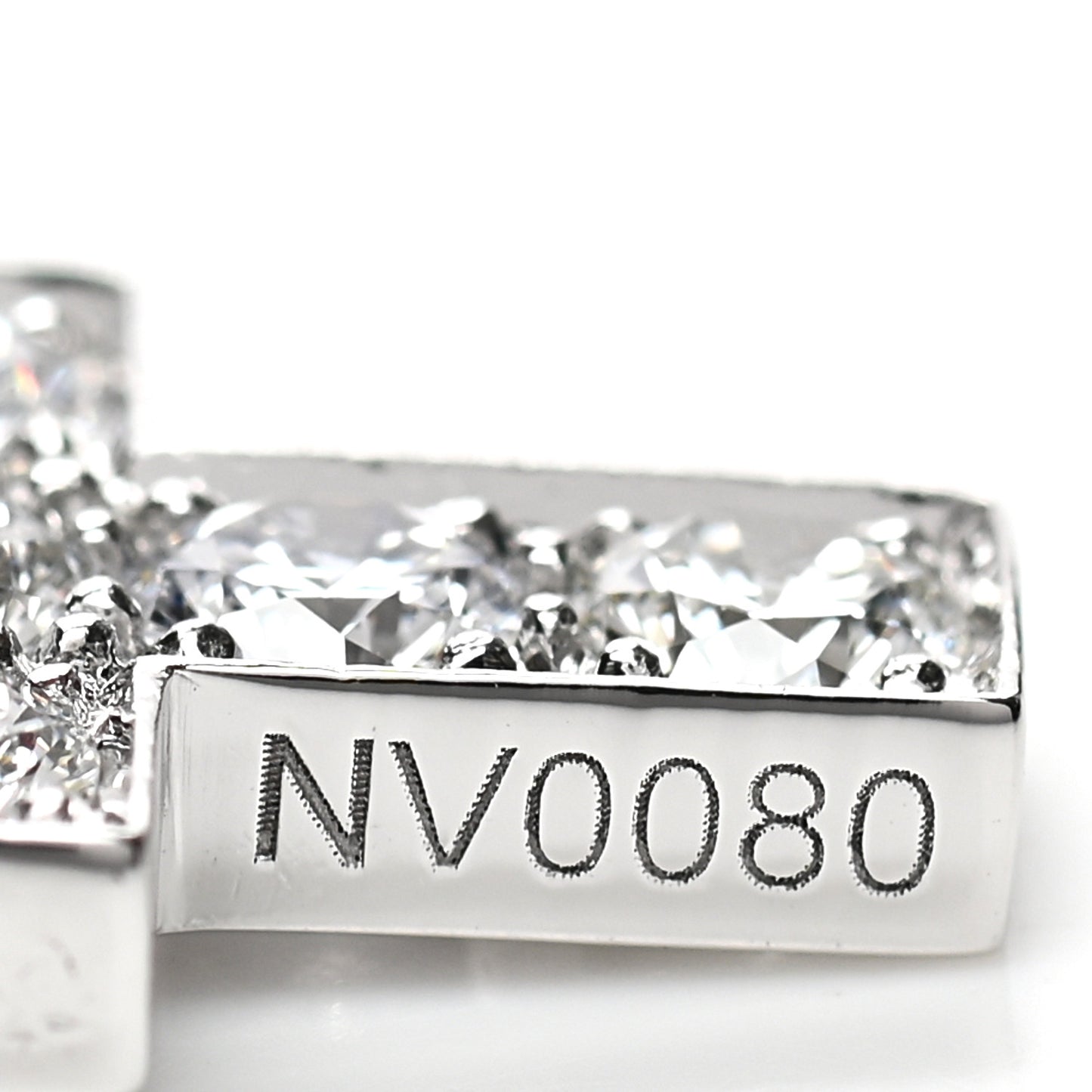 18K White Gold Diamond .84ctw Cross Charm Pendant