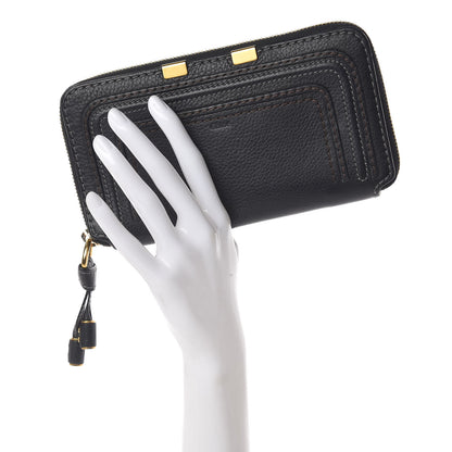 Chloe Grained Calfskin Marcie Long Zip Around Wallet Black 2 of 17