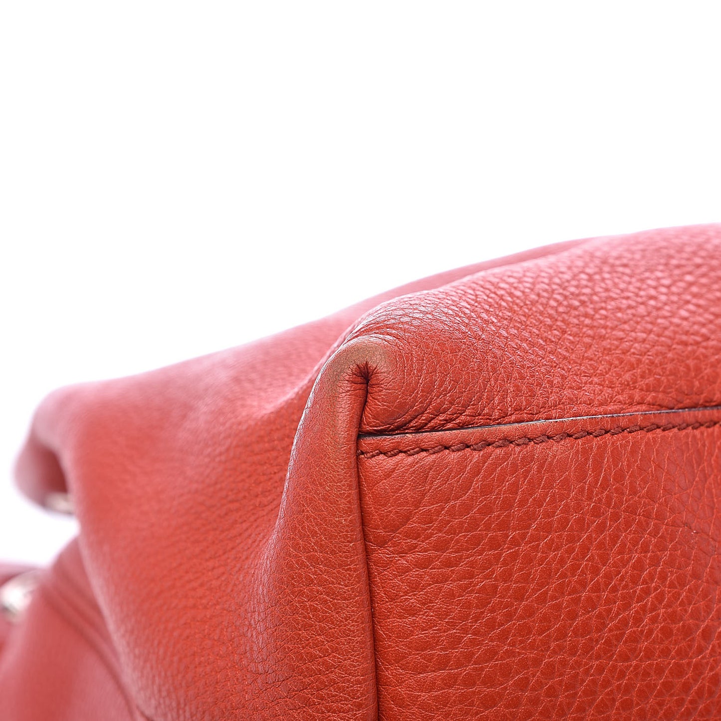 Pebbled Calfskin Medium Soho Chain Shoulder Bag Sun Orange