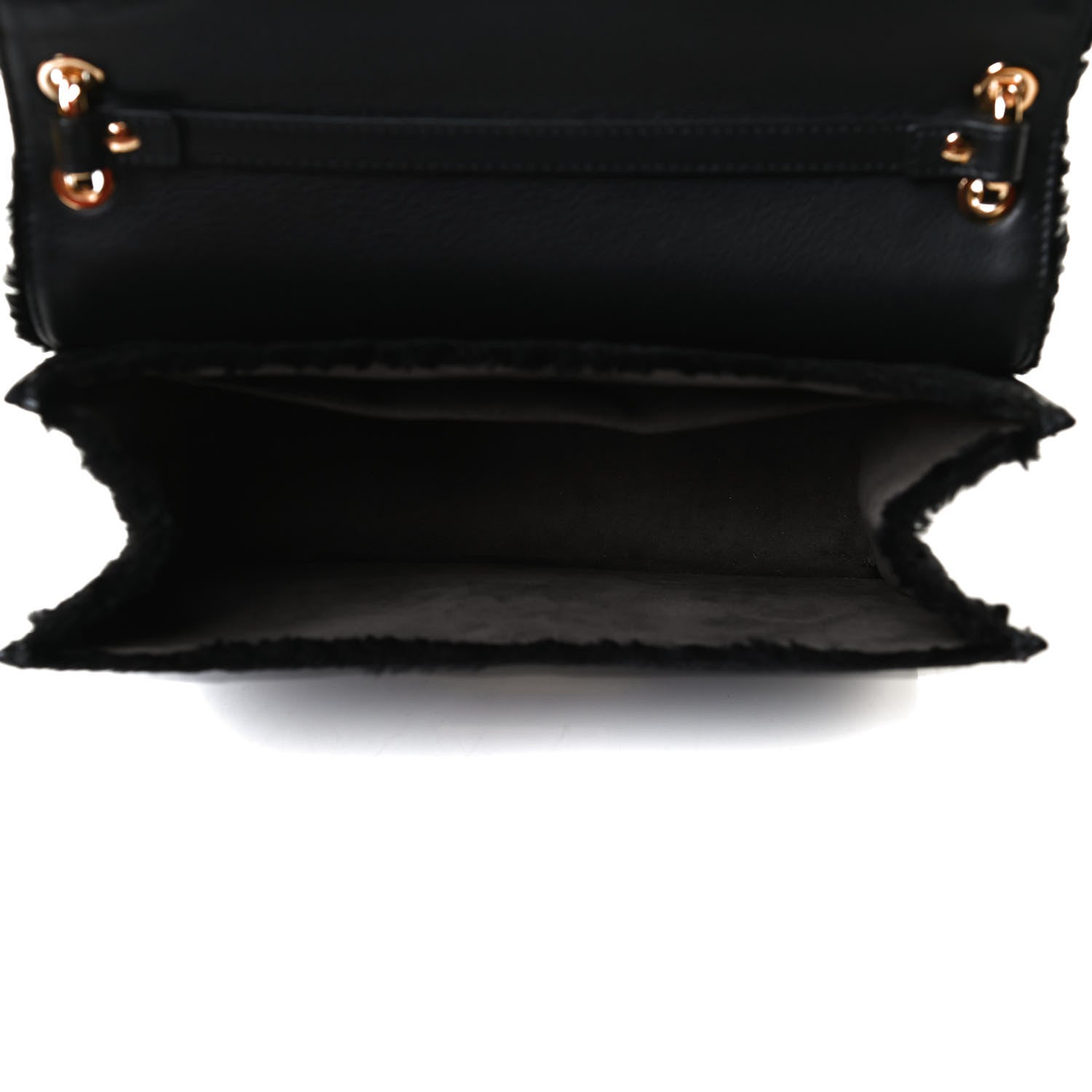 Fendi Velluto Astrakan Vitello Dolce F is Fendi Kan I Shoulder Bag Black 5 of 17