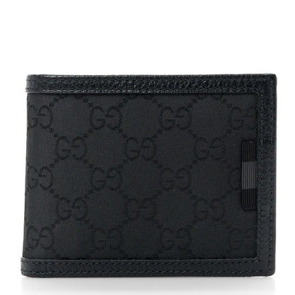 Gucci Nylon Monogram Bi-Fold Wallet Black 1 of 11