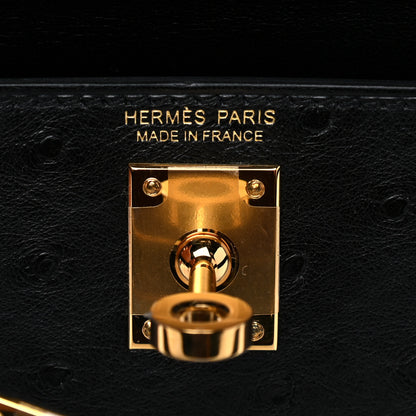 Hermes Ostrich Kelly Sellier Mini 20 Black 6 of 13