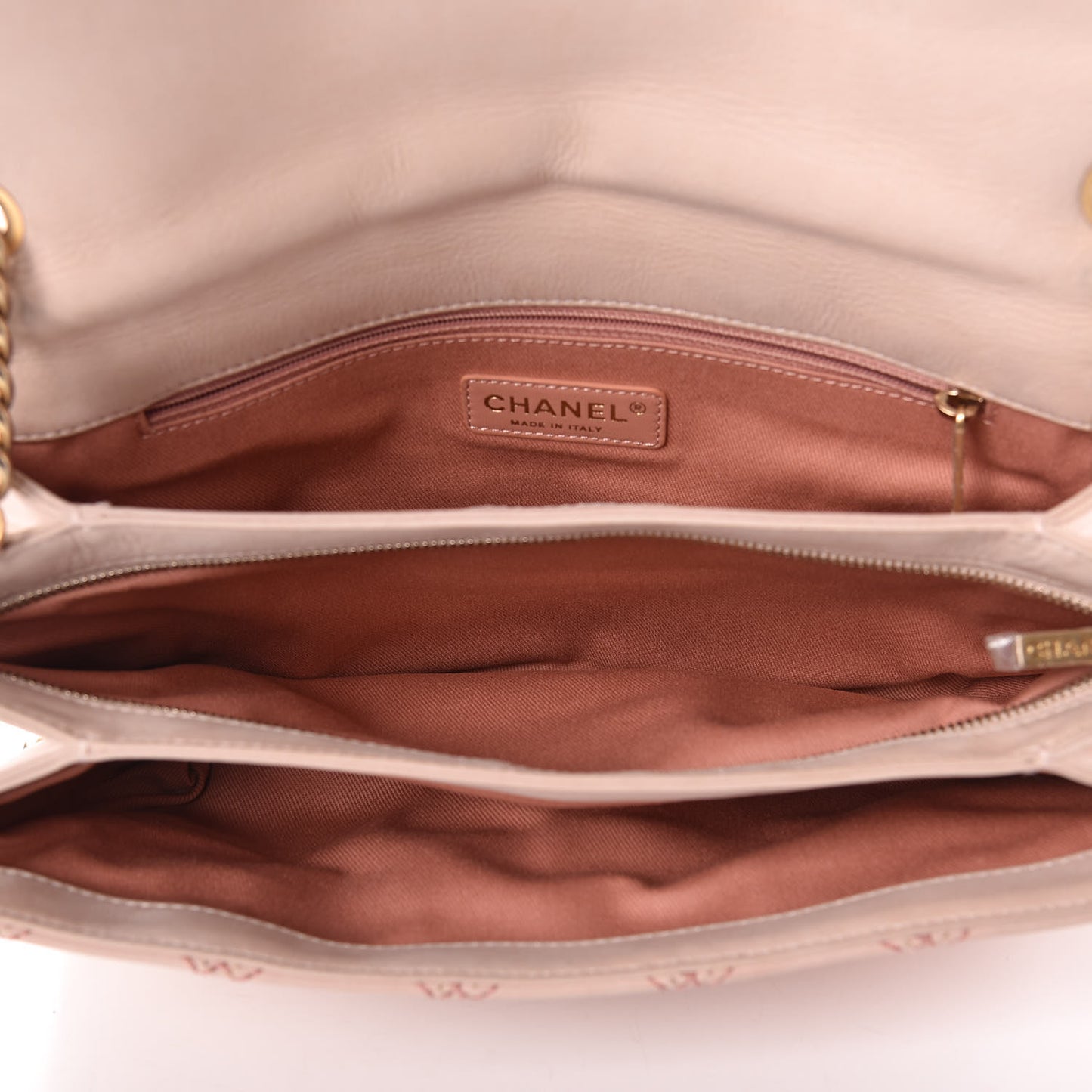 Calfskin Triple Stitched Medium Flap Pink