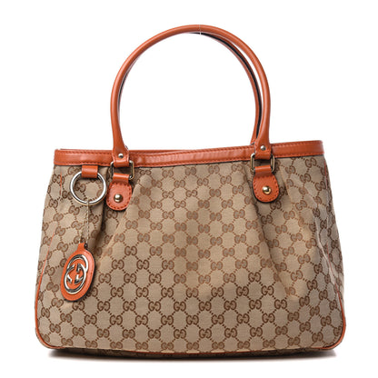 Gucci Monogram Medium Sukey Top Handle Tote Beige Orange 1 of 10