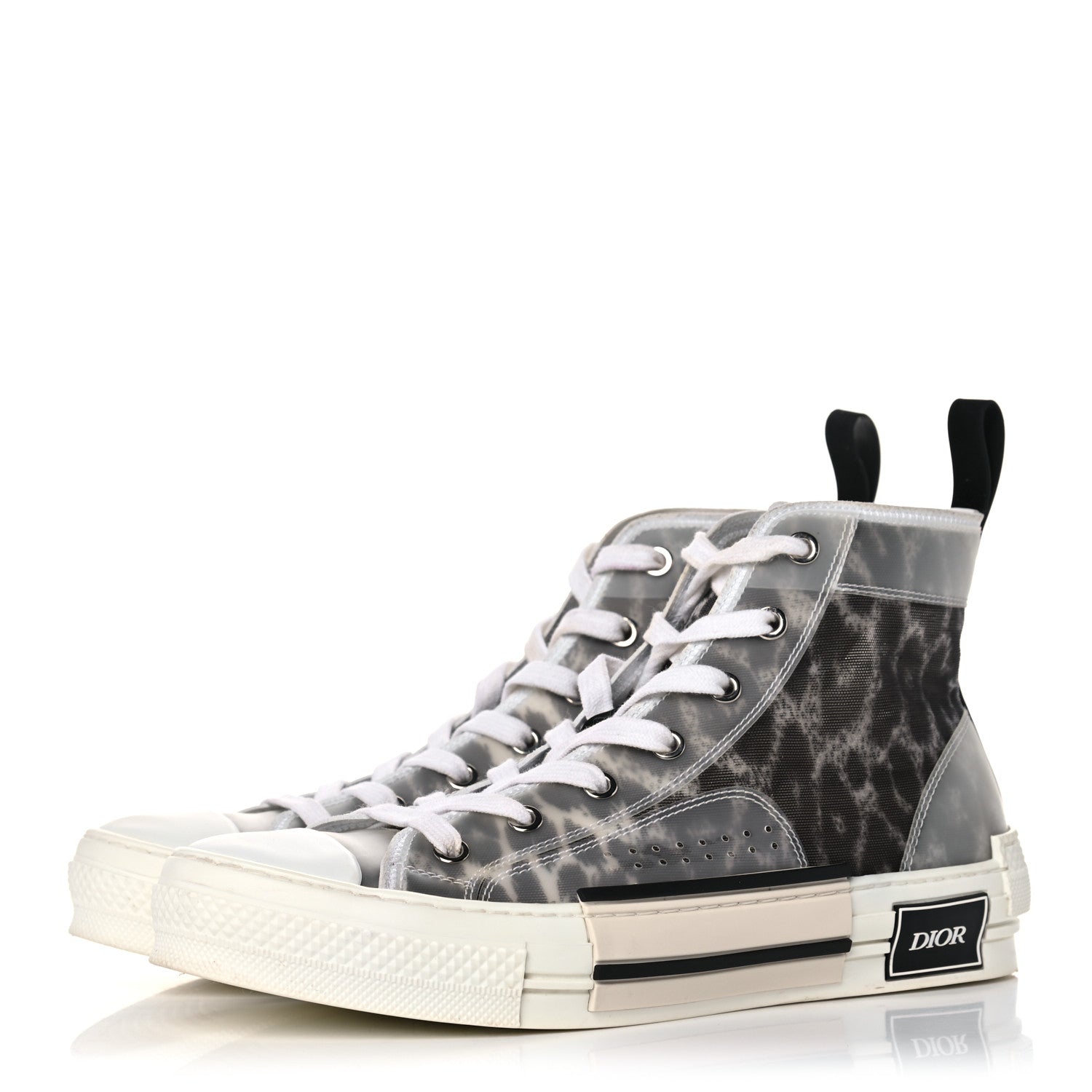 Christian Dior Canvas Leopard Print Womens B23 High Top Sneakers 39 White 3 of 10