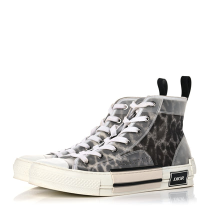 Christian Dior Canvas Leopard Print Womens B23 High Top Sneakers 39 White 3 of 10