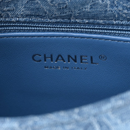 Chanel Denim Quilted Camellia Sweetheart Mini Flap Blue 6 of 11