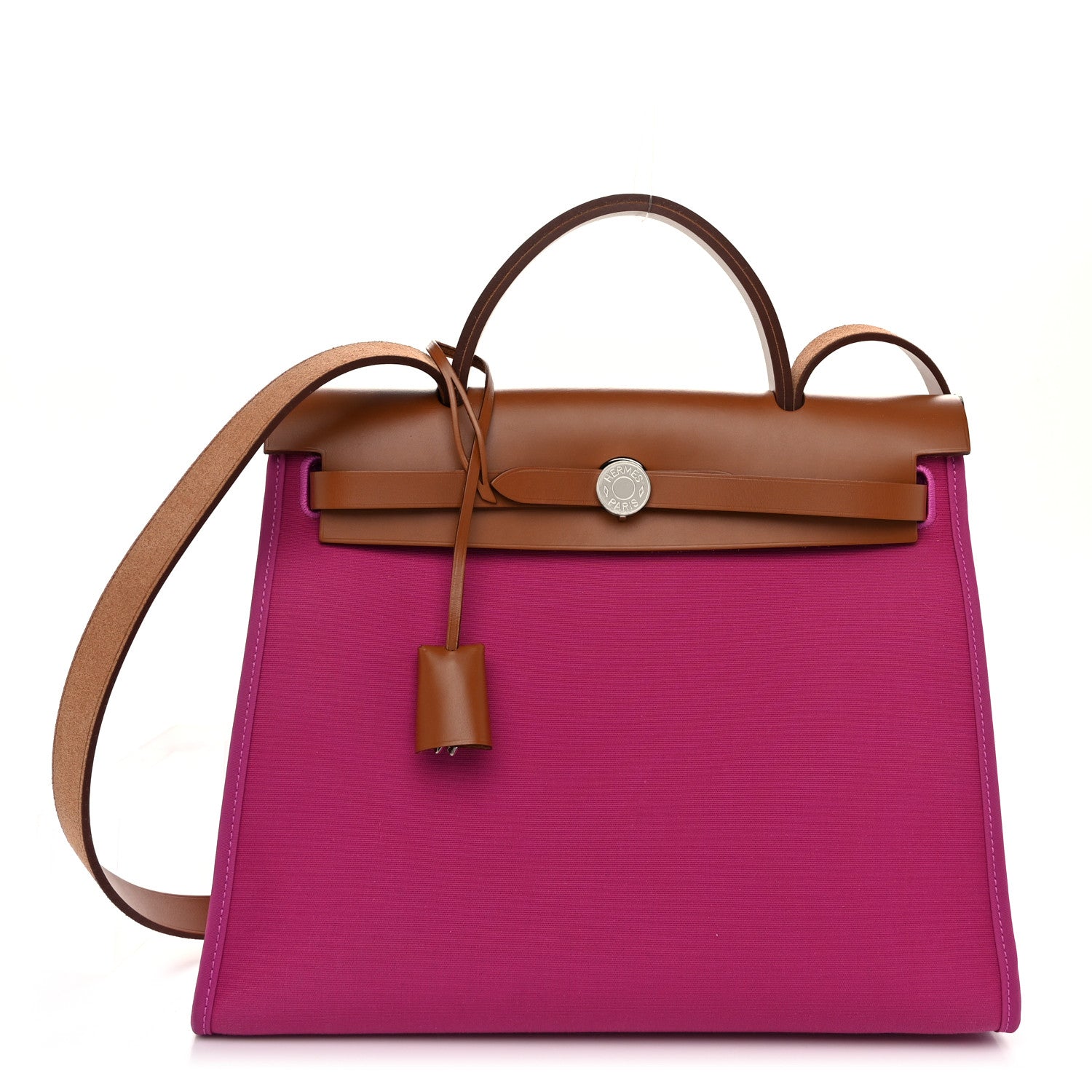 Hermes Vache Hunter Toile Herbag Zip 31 PM Magnolia Fauve 1 of 11