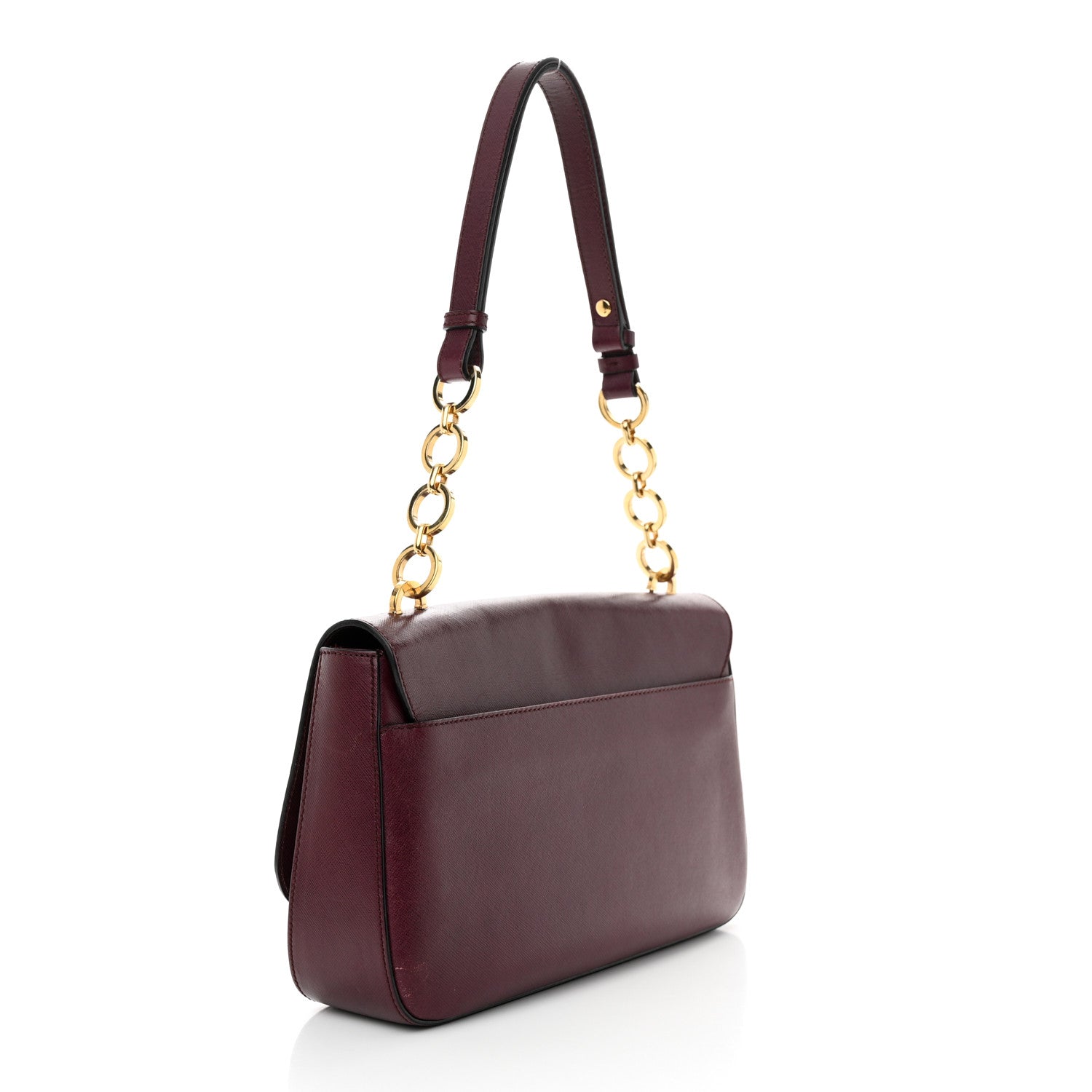 Salvatore Ferragamo Hammered Calfskin Gancini Bree Flap Barolo 3 of 13