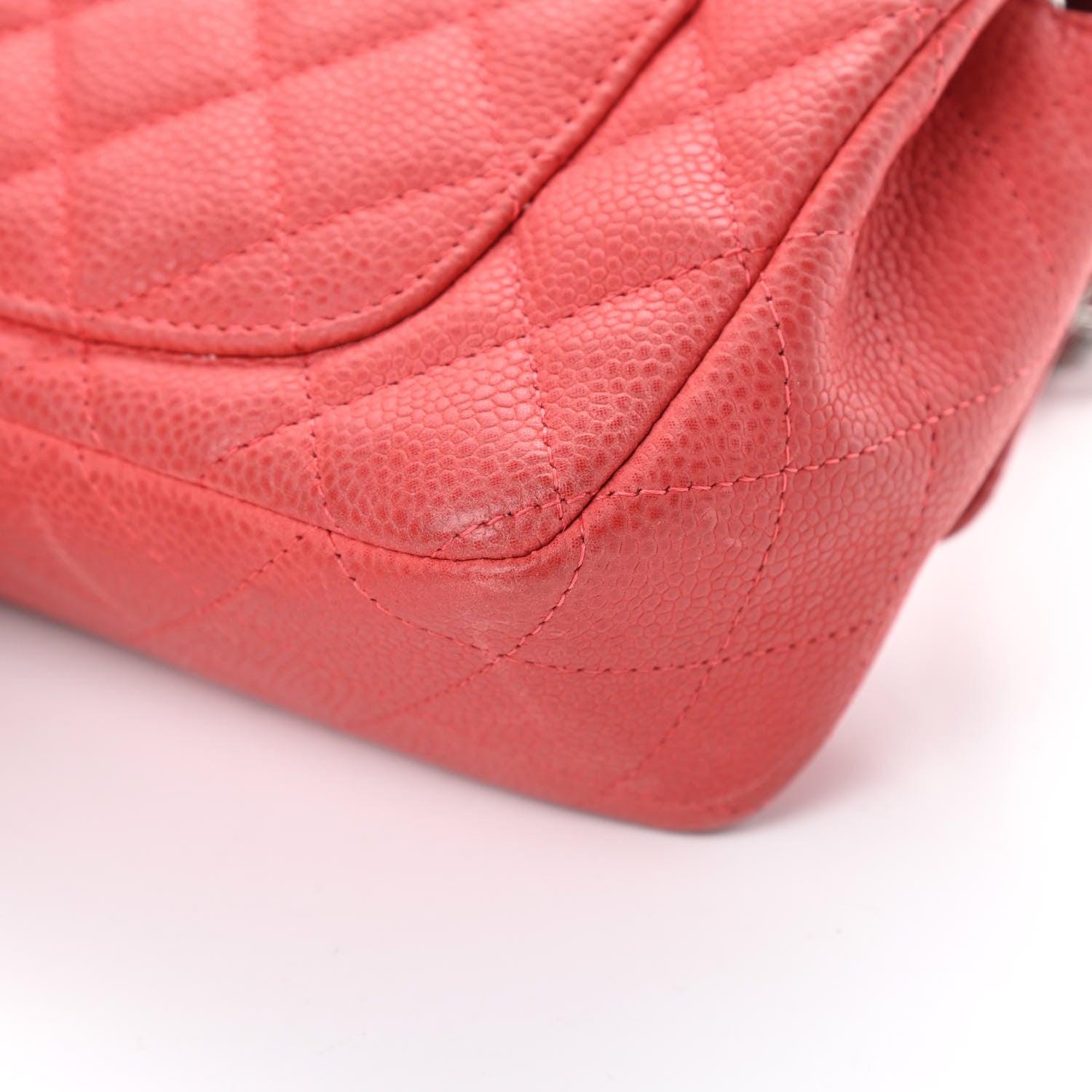 Chanel Iridescent Caviar Quilted Mini Rectangular Flap Dark Pink 11 of 19