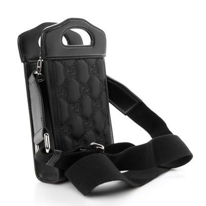 Gucci Nylon Calfskin Enamel GG Matelasse Mini Top Slip Handle Crossbody Bag Black 3 of 10