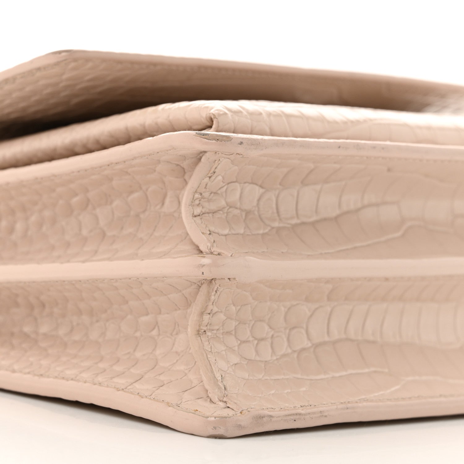 Saint Laurent Calfskin Crocodile Embossed Medium Monogram Sunset Rose Antic 10 of 14