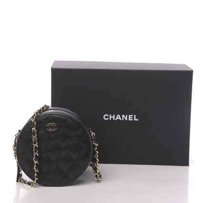 Chanel Caviar Quilted Round Clutch With Chain Black 11 of 11