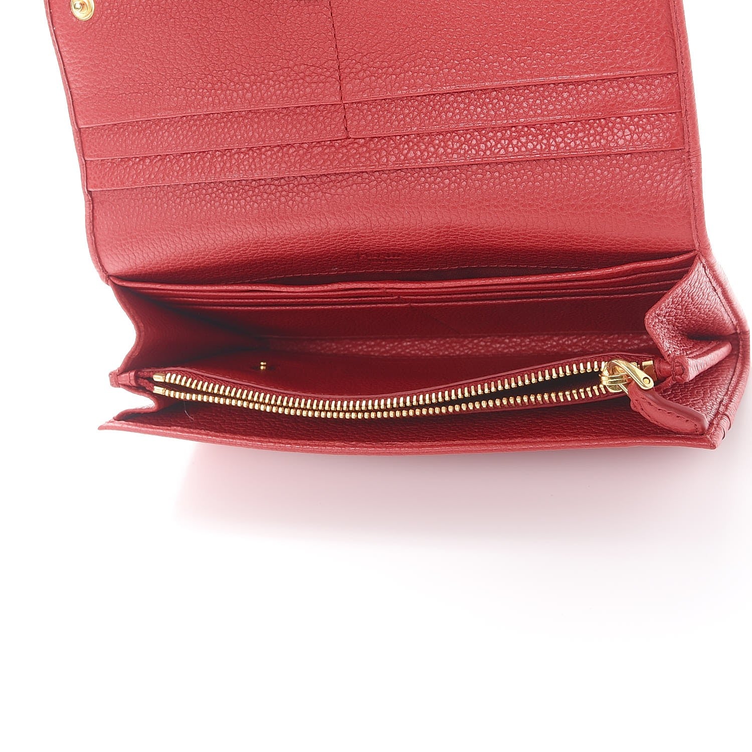 Prada Vitello Daino Continental Flap Wallet Fuoco 5 of 9