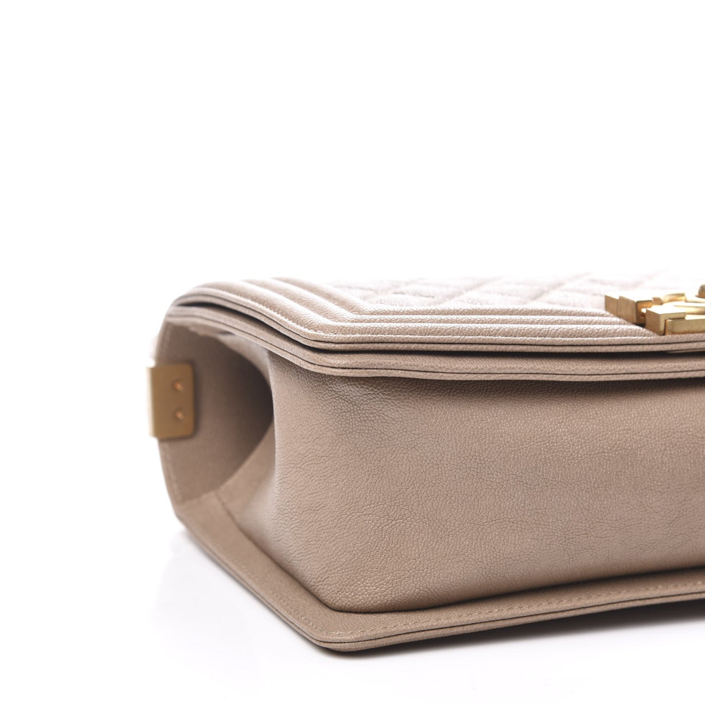 Caviar Quilted Medium Boy Flap Dark Beige