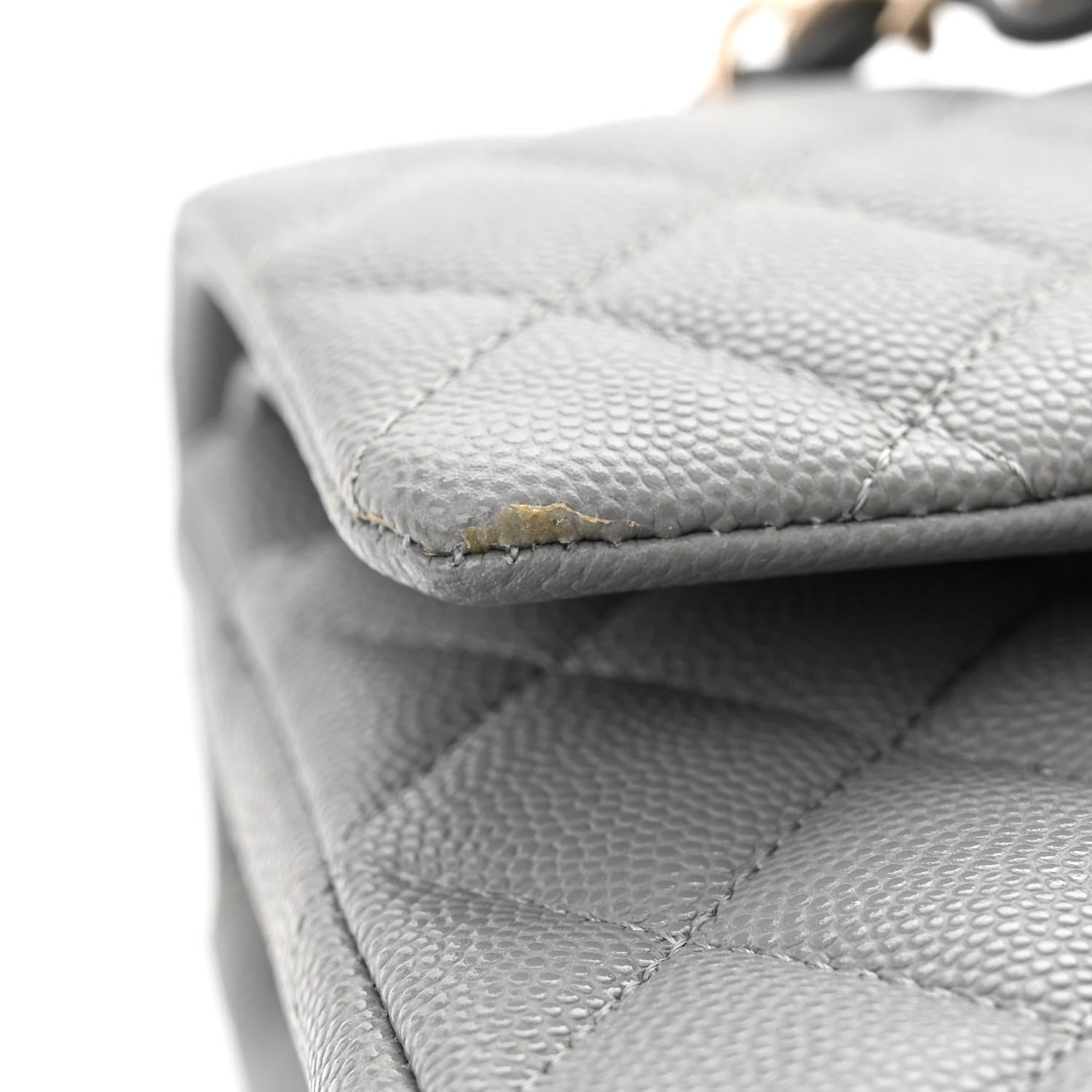 Chanel Caviar Quilted Medium Double Flap Grey 11 of 12