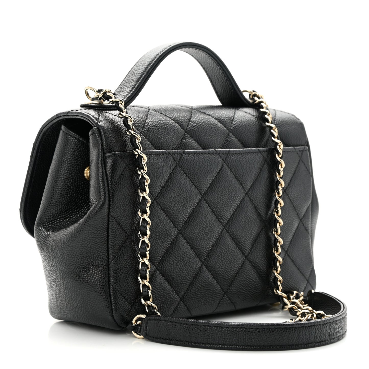 Caviar Quilted Small Business Affinity Flap Black