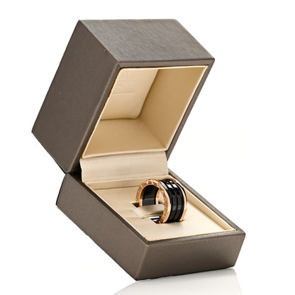 Bulgari 18K Rose Gold Black Ceramic B.Zero1 Four-Band Ring 53 6.25 7 of 7