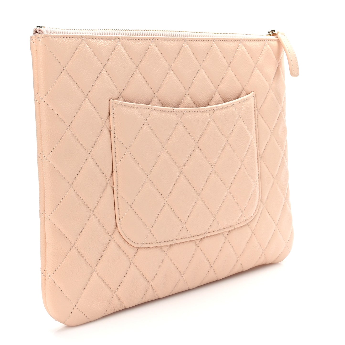 Caviar Quilted Medium Cosmetic Case Beige
