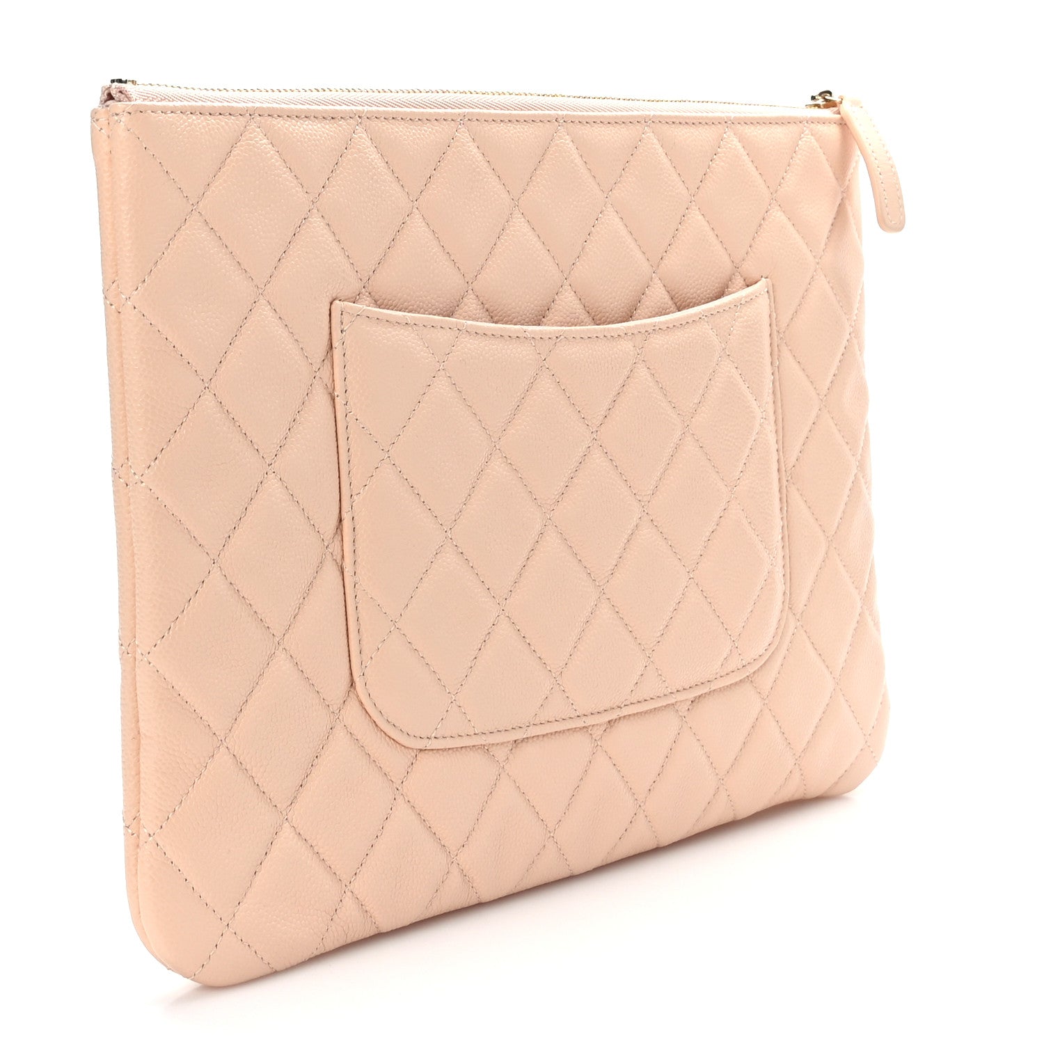 Chanel Caviar Quilted Medium Cosmetic Case Beige 3 of 7