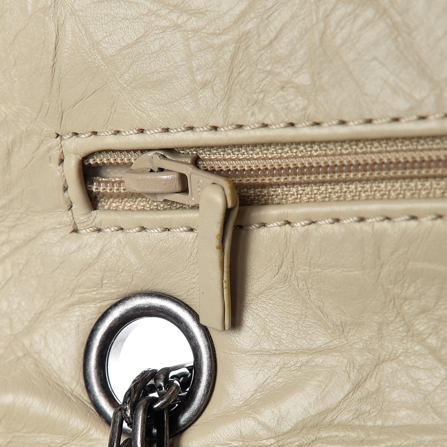 Aged Calfskin Quilted 2.55 Reissue 227 Flap Beige