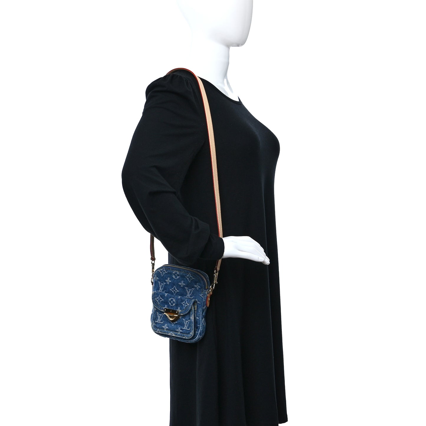Monogram Denim Camera Bag Blue