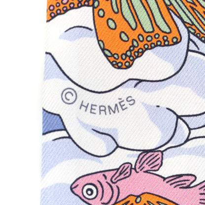 Hermes Silk Sur Mon Nuage Twilly Bleu Black Mauve 3 of 4