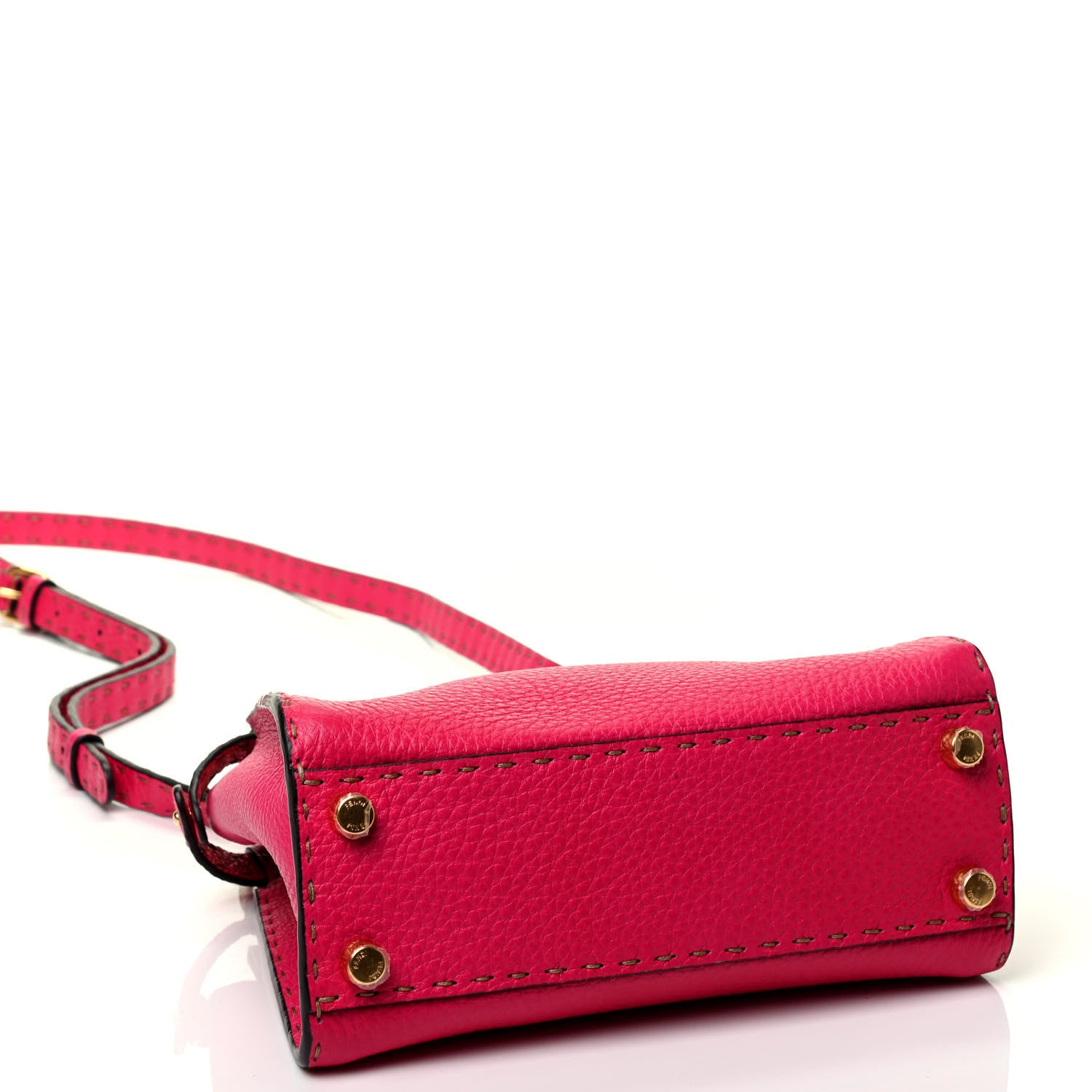 Fendi Cuoio Romano Selleria Mini Peekaboo Iconic Satchel Fuxia 3 of 4