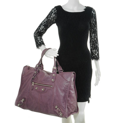 Balenciaga Agneau Giant 21 Silver Hardware Weekender Murier 2 of 14