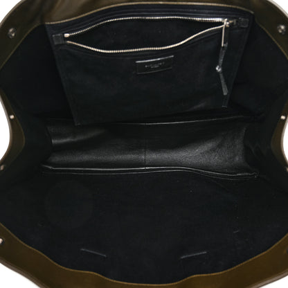 Saint Laurent Vitello Large Rive Gauche Tote Dark Green 5 of 9